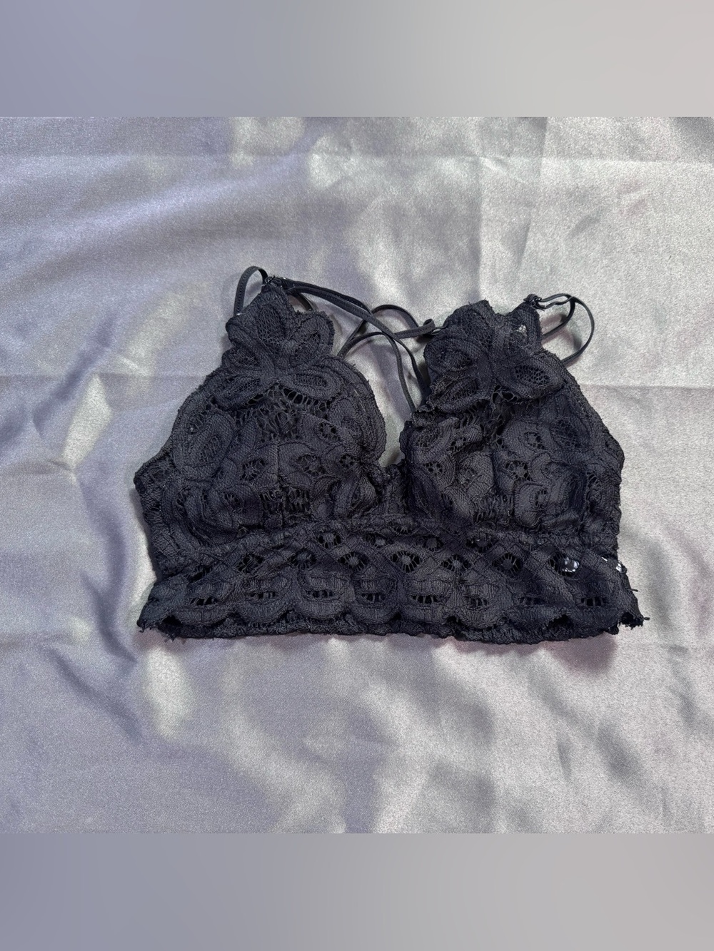 Anemone Black Floral Lace Bralette